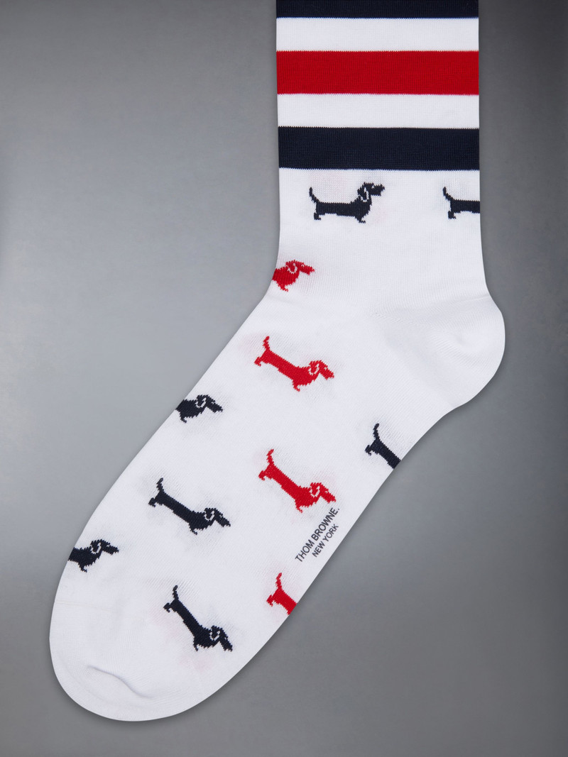Thom Browne Cotton 4-Bar Hector Mid Calf Socks outlook