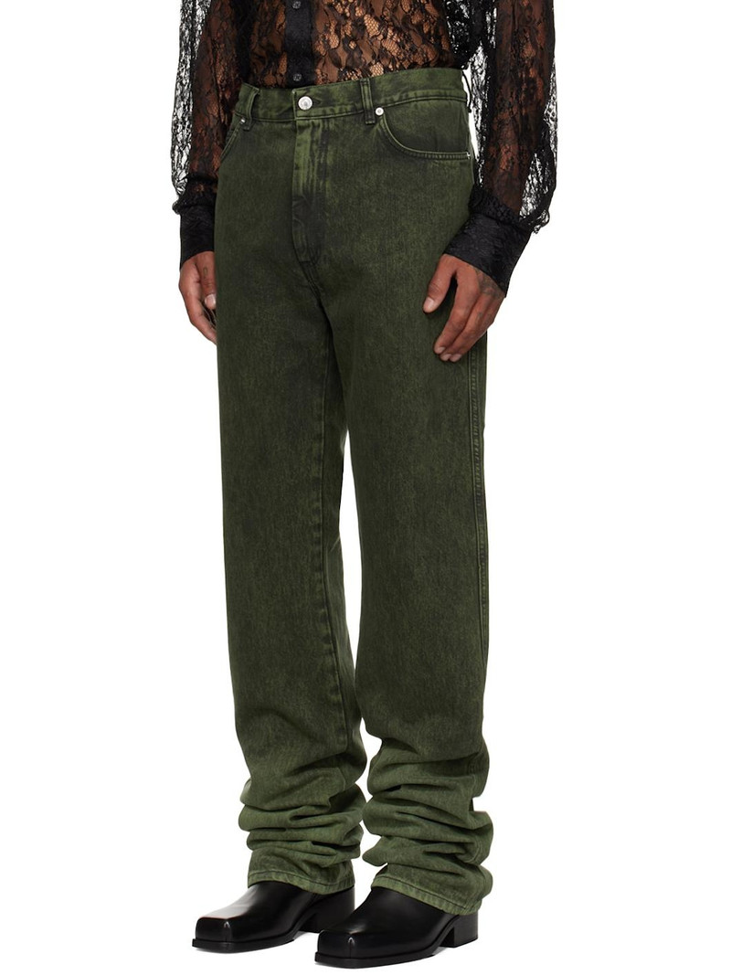 LU'U DAN Green Stacked Straight Leg Jeans outlook
