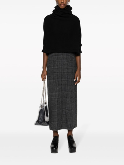 Yohji Yamamoto check-pattern wool blend pencil skirt outlook