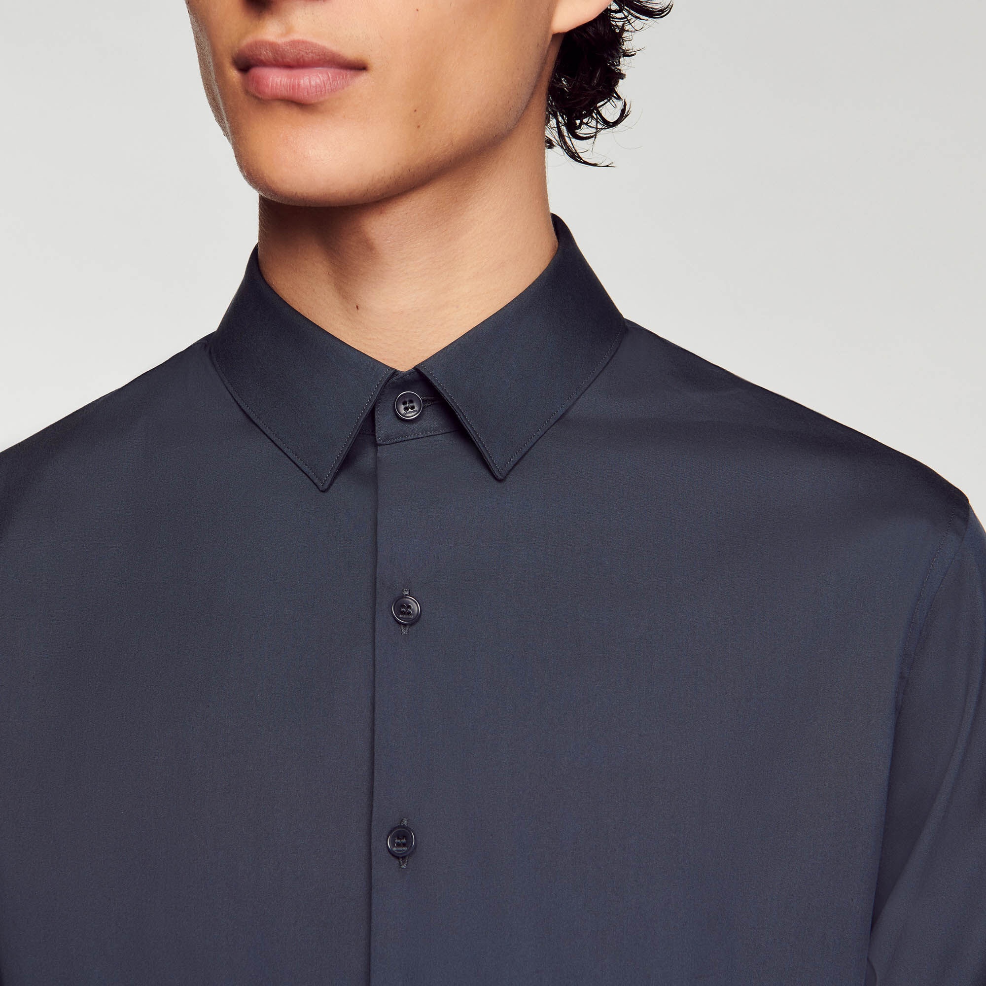 FITTED STRETCH COTTON SHIRT - 4