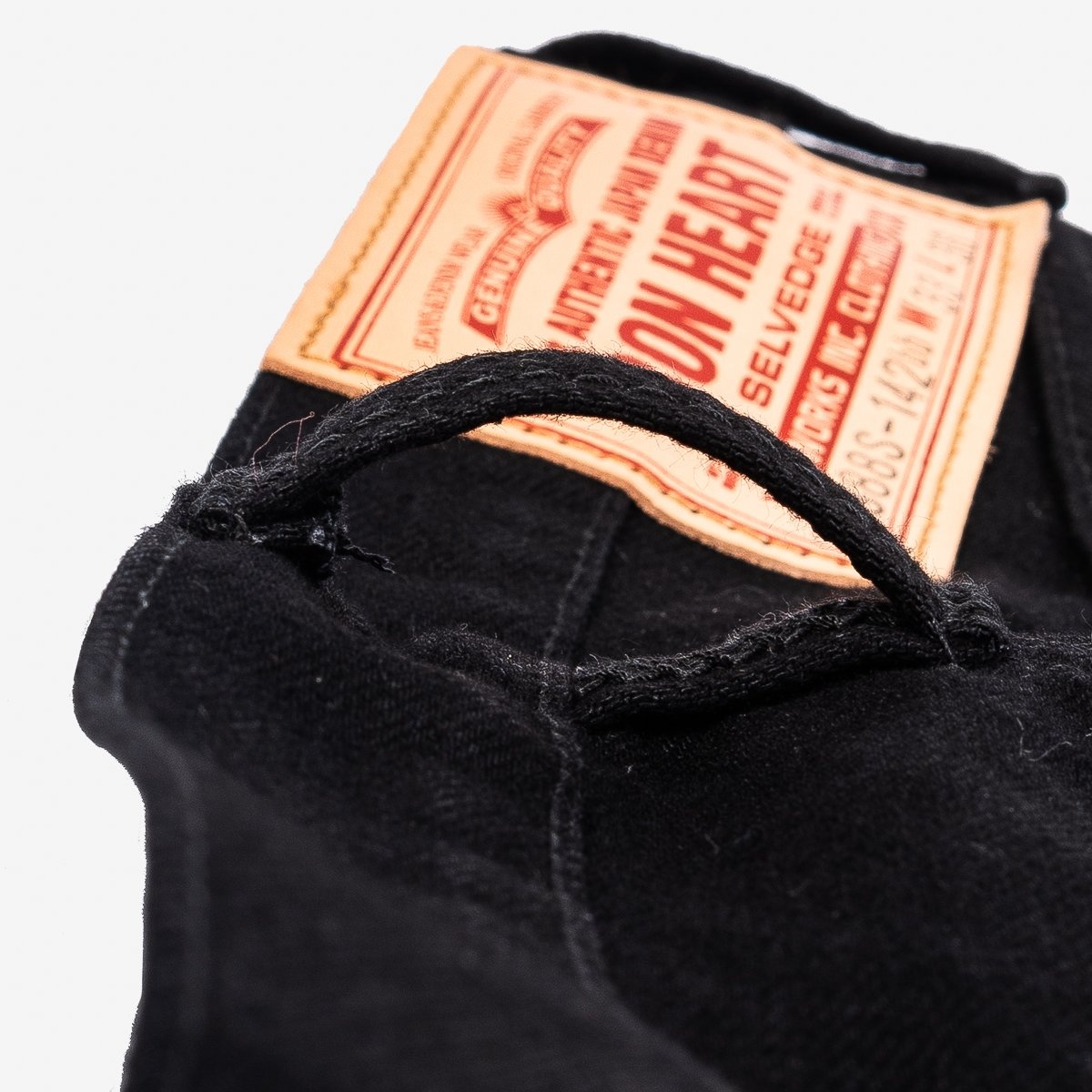 IH-888S-142bb 14oz Selvedge Denim Medium/High Rise Tapered Cut Jeans - Black/Black - 15