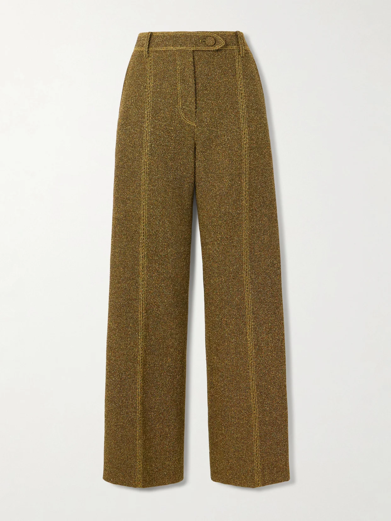 Wool-blend Bouclé-twill Straight-leg Pants - 1