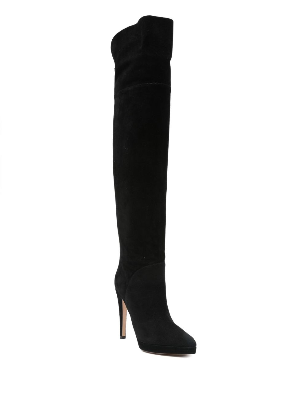 100mm suede knee-high stiletto boots - 2