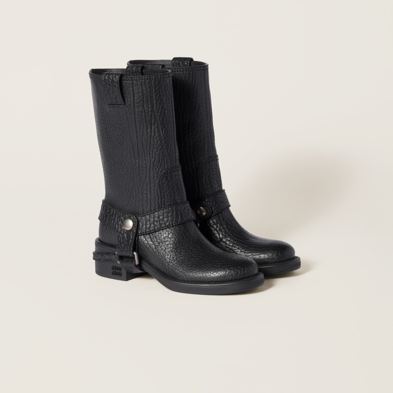 Calf leather moto boots - 1