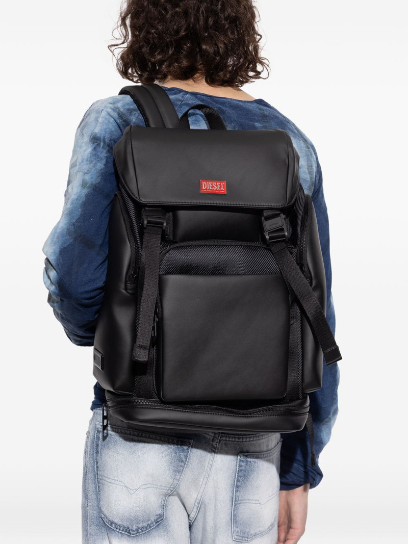 Diesel logo-plaque buckle-fastening backpack outlook