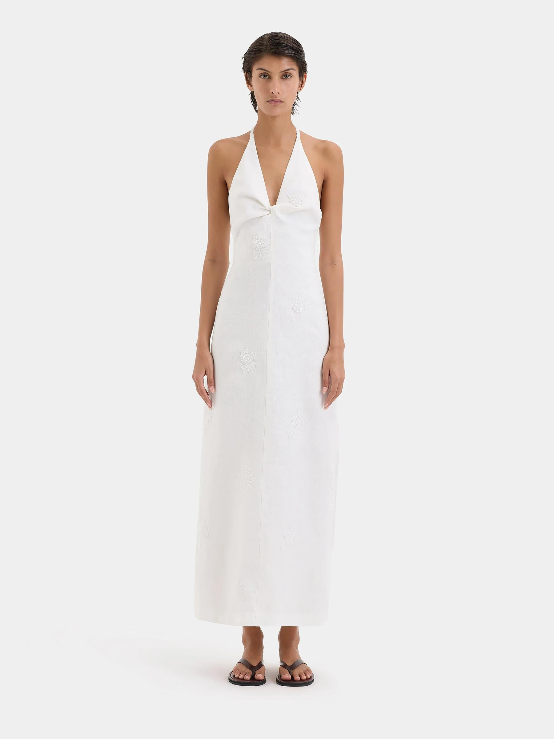 HALTER LINEN DRESS - 2