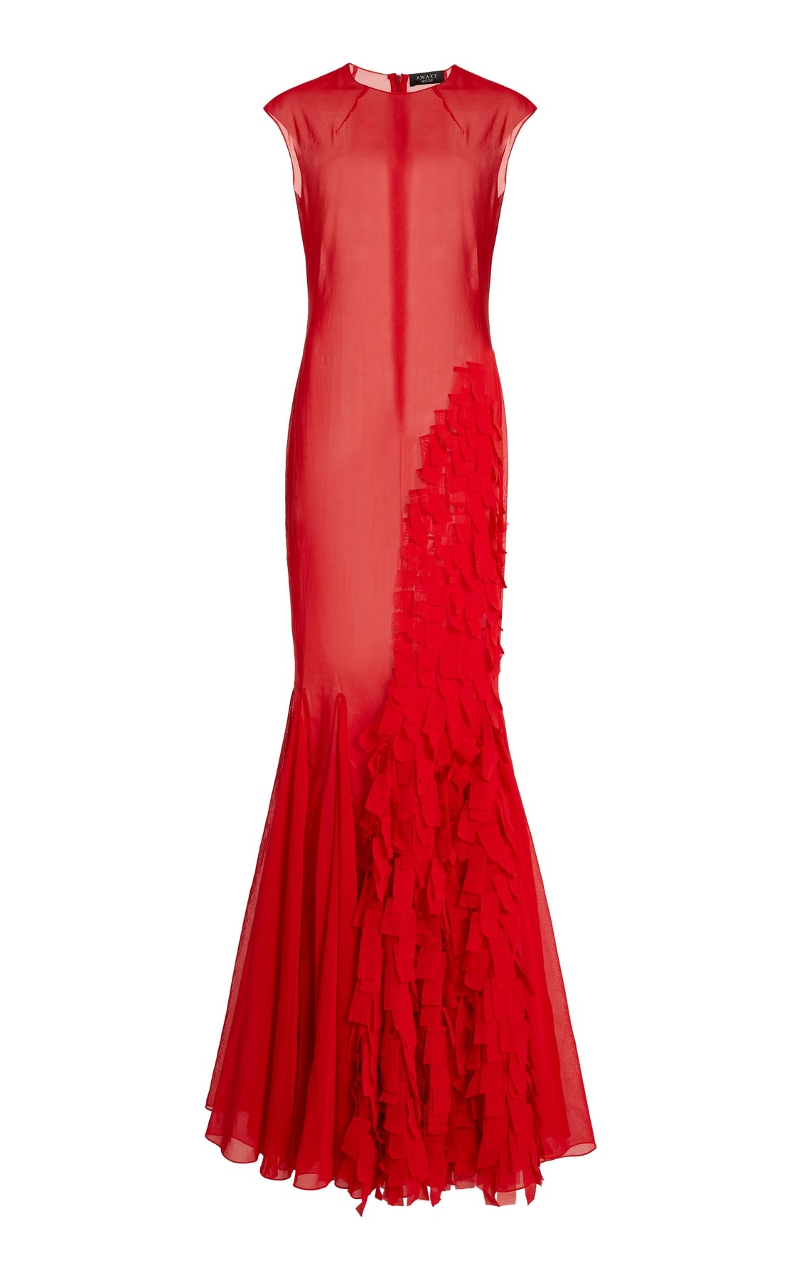 ORGANZA GODET DRESS RED - 8