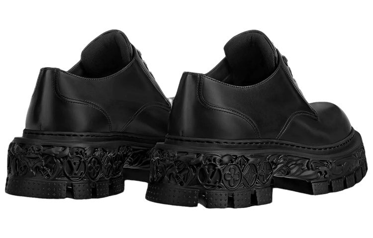 LOUIS VUITTON LV Platform Lace Up Loafers 'Black' 1AAHAT - 3