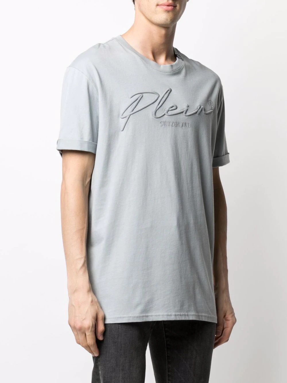 logo-embroidered cotton T-shirt - 3