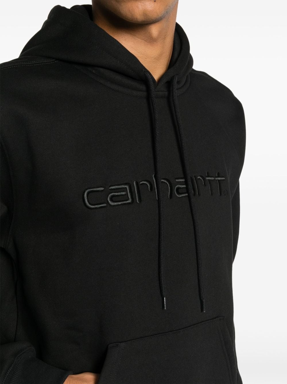 logo-embroidered cotton-blend hoodie - 10
