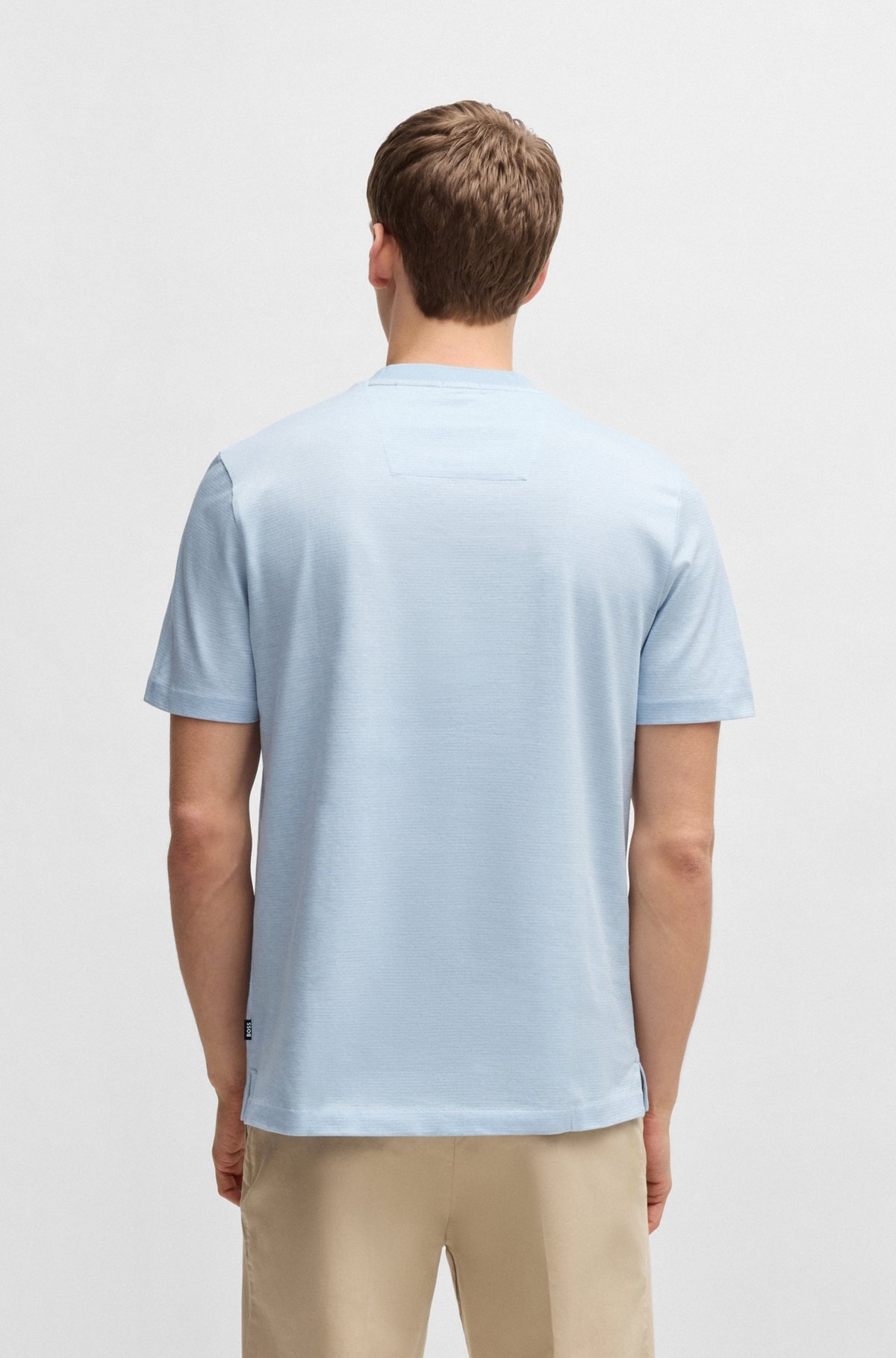 MERCERIZED-COTTON T-SHIRT WITH MICRO PATTERN - 5