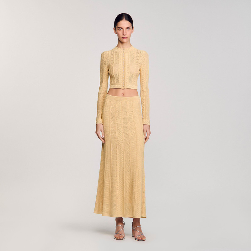 Sandro POINTELLE KNIT MAXI SKIRT outlook
