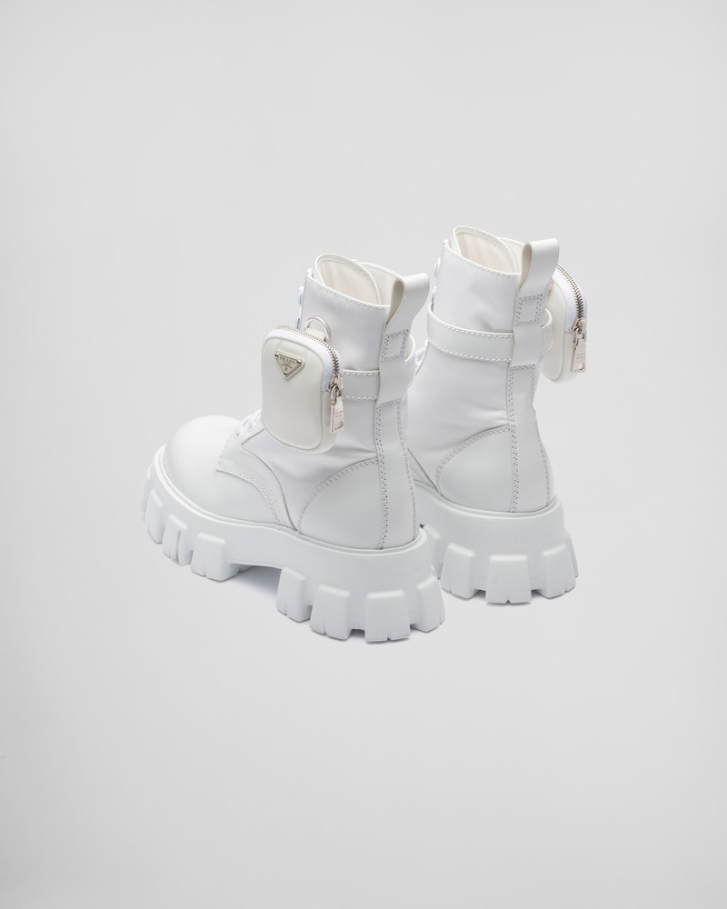 Monolith brushed leather and Re-Nylon boots with pouch 4