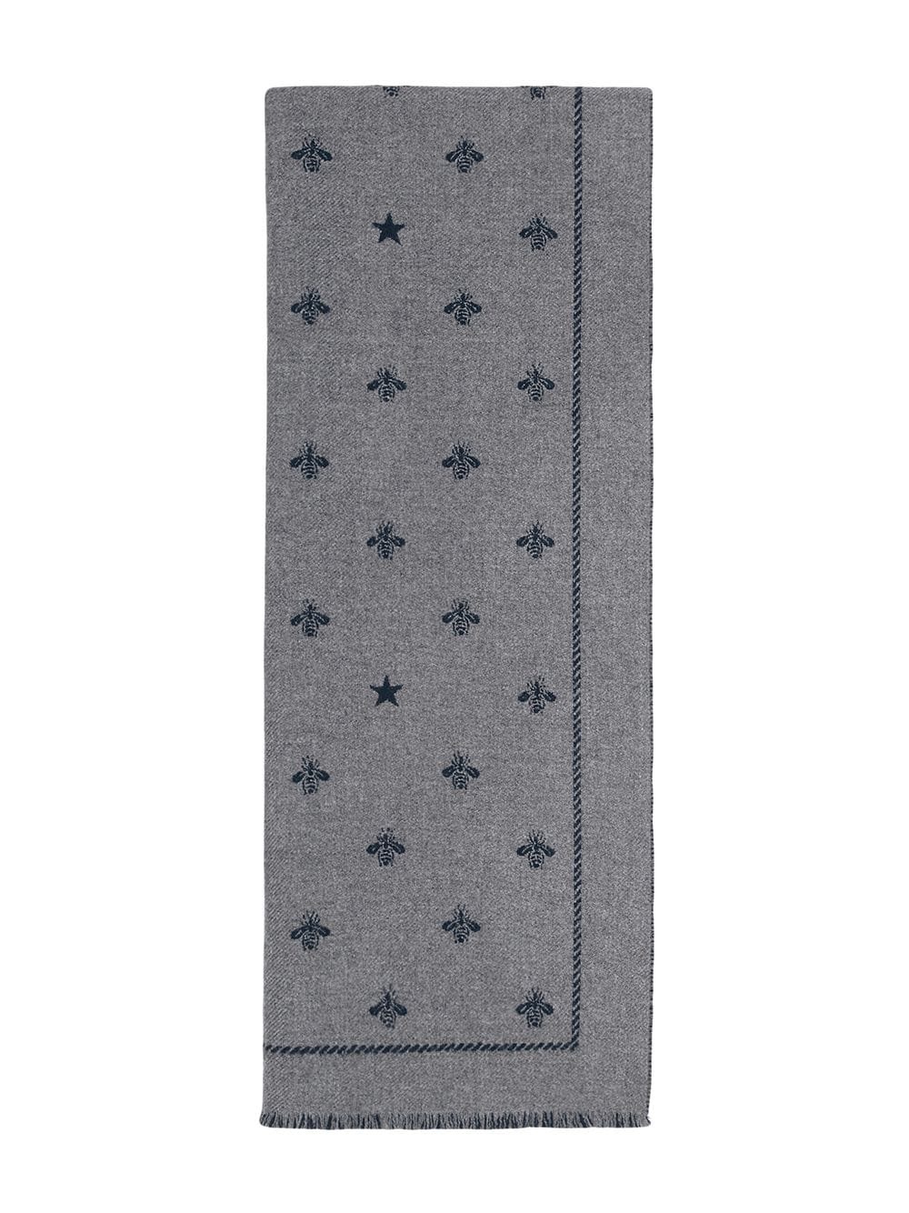 Wool scarf with bees and stars - 2