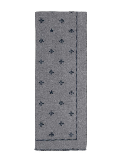 GUCCI Wool scarf with bees and stars outlook