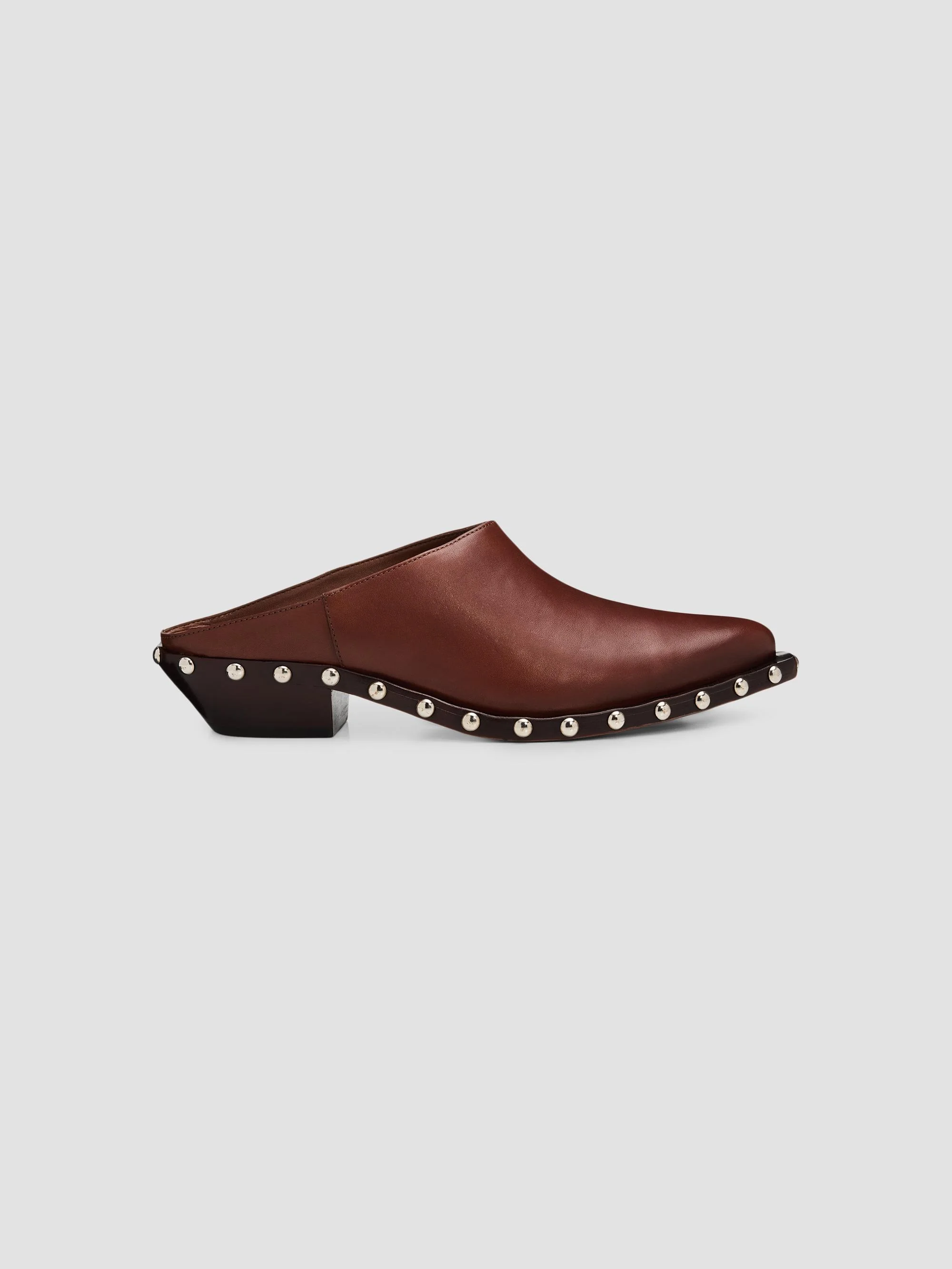 Women's Taylor 30MM Studded Leather Mules - Warm Toffee - 1