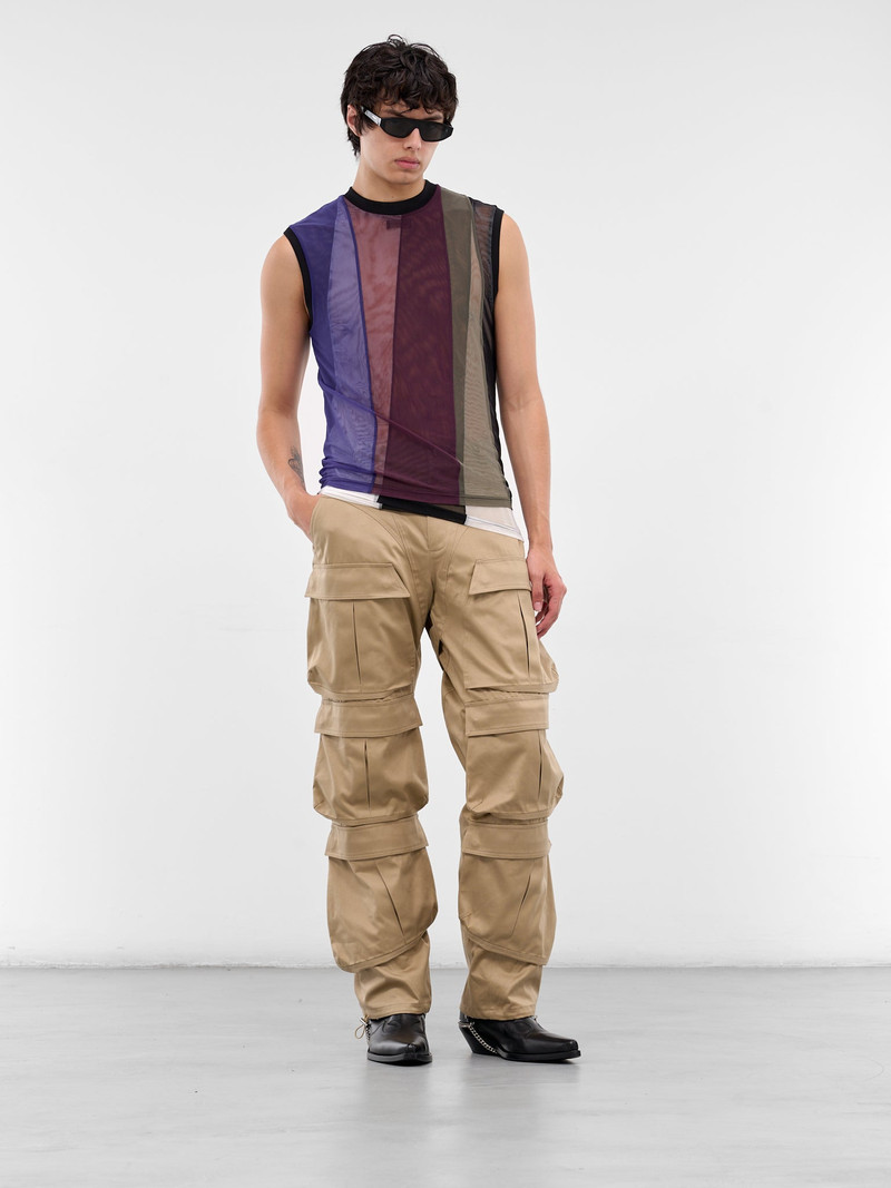 MUGLER Sheer Patchwork Mesh Tank Top outlook