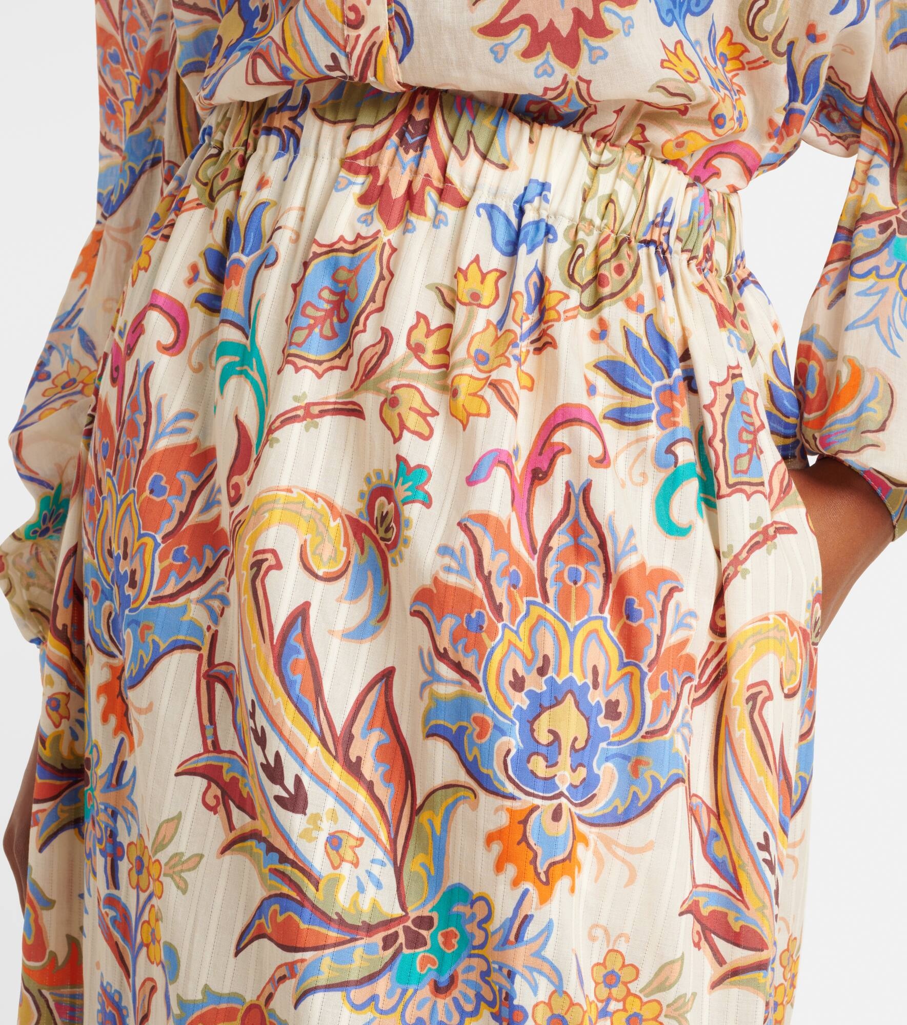 Paisley tiered cotton maxi skirt - 4