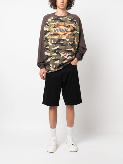 Rhude camouflage-print cotton T-shirt outlook
