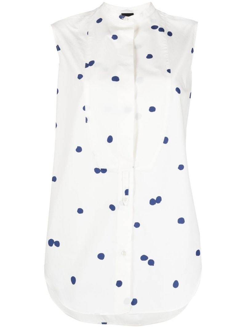 spot-print sleeveless dress - 1