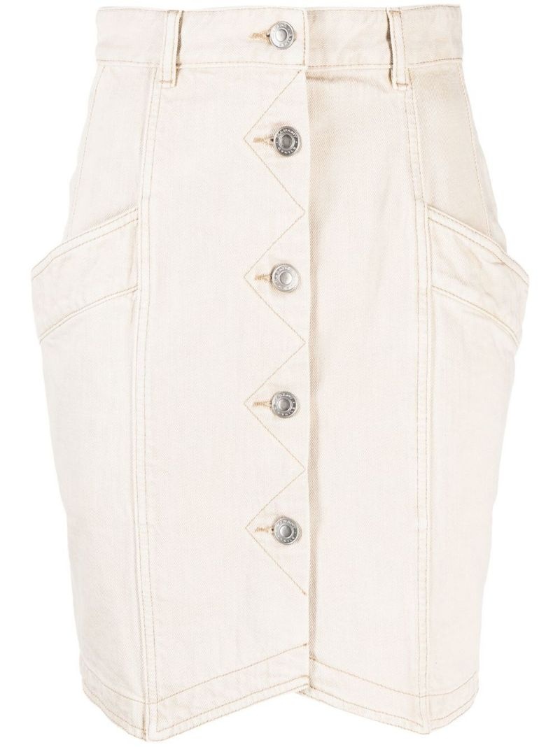 buttoned-up high-waisted skirt - 1