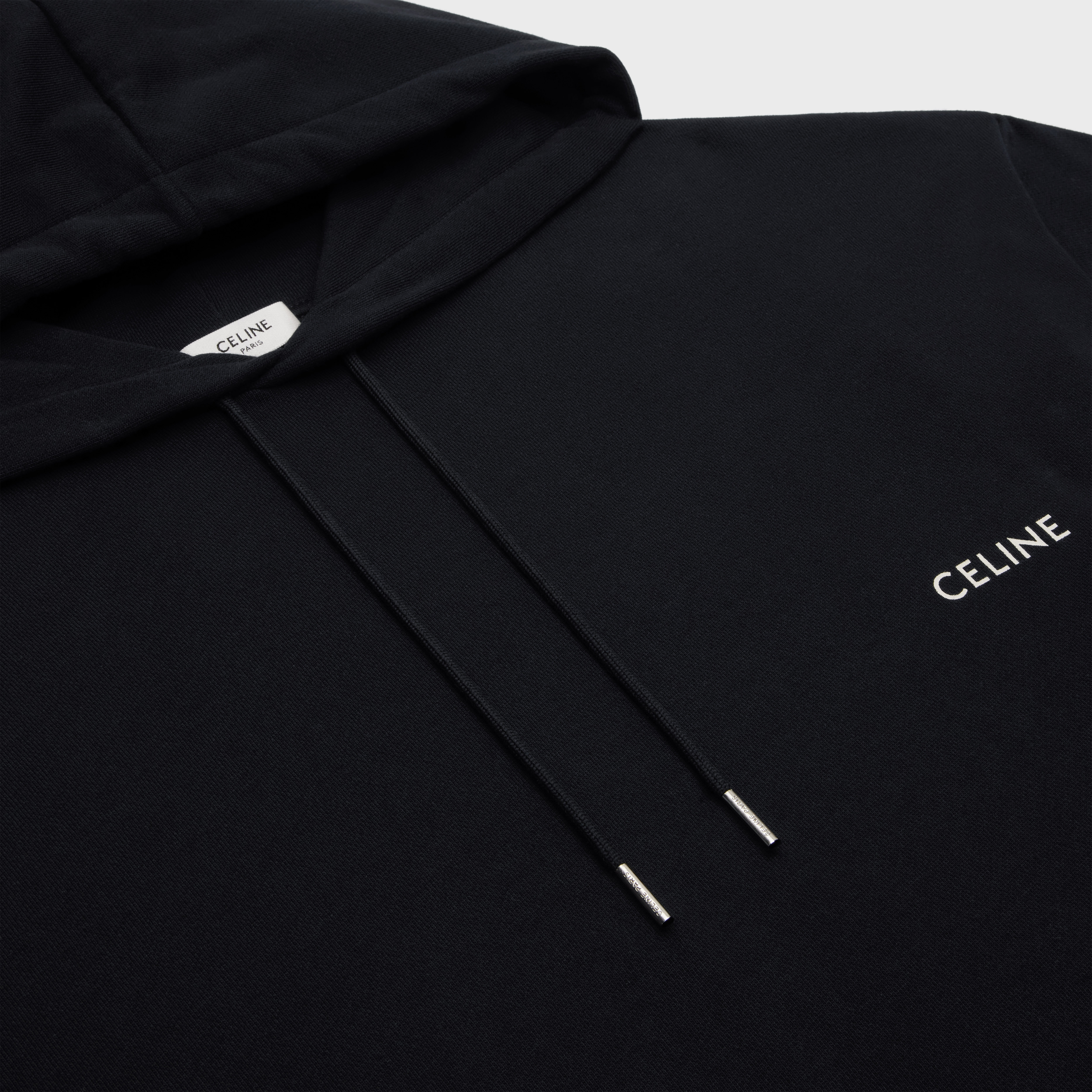 celine loose hoodie in cotton fleece - 3