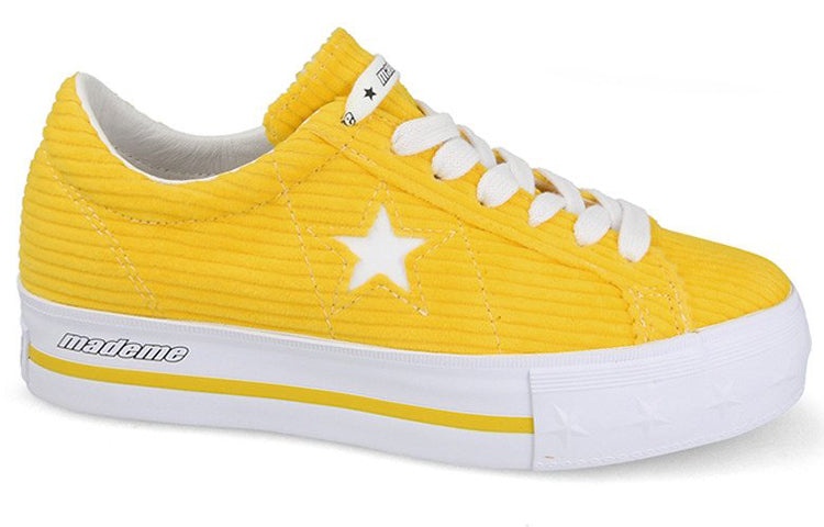 (WMNS) Converse MadeMe x One Star Platform Suede Ox 'Vibrant Yellow' 561393C - 3