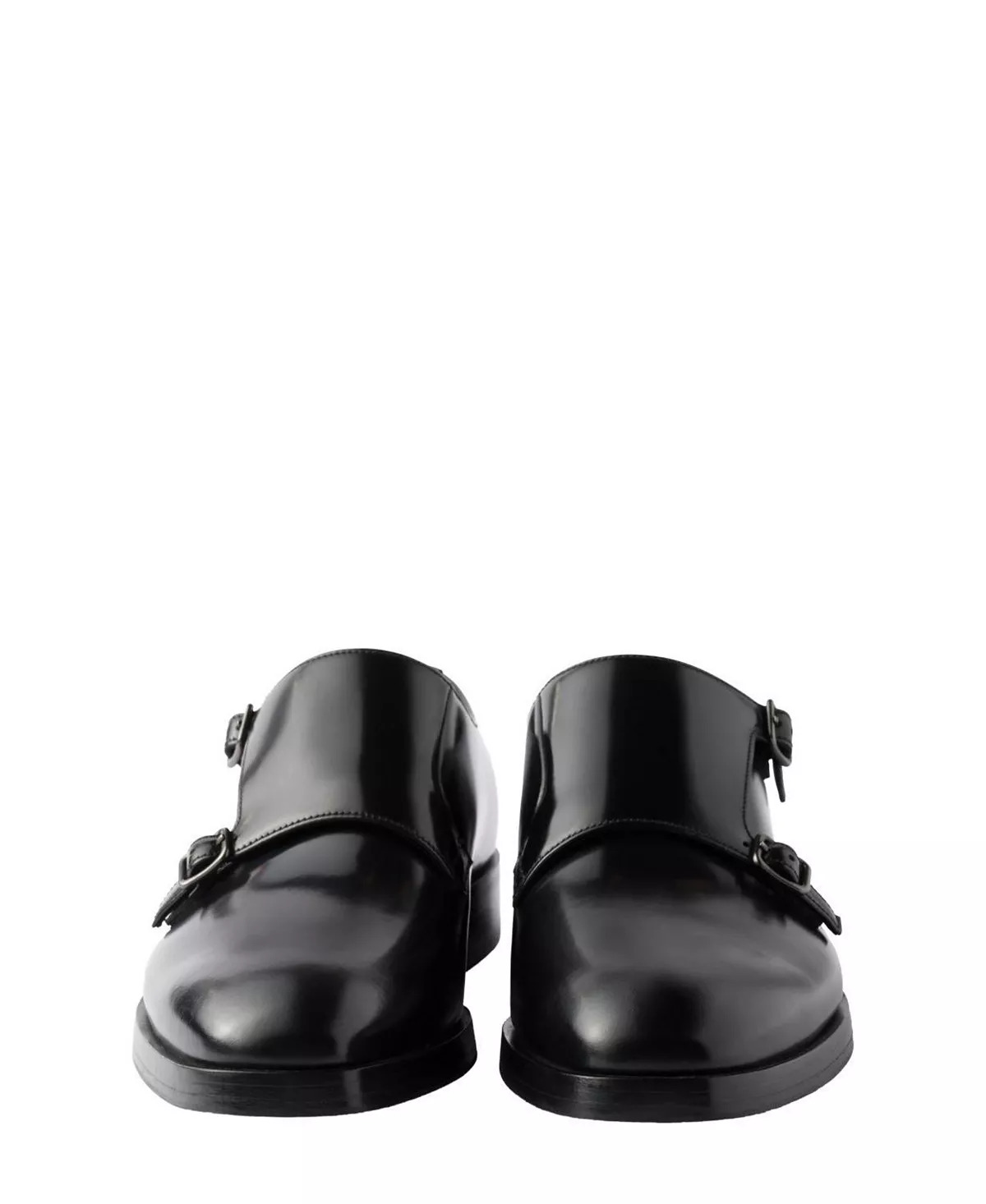 Men's Brushed Leather Double Monk Strap Shoes - 5