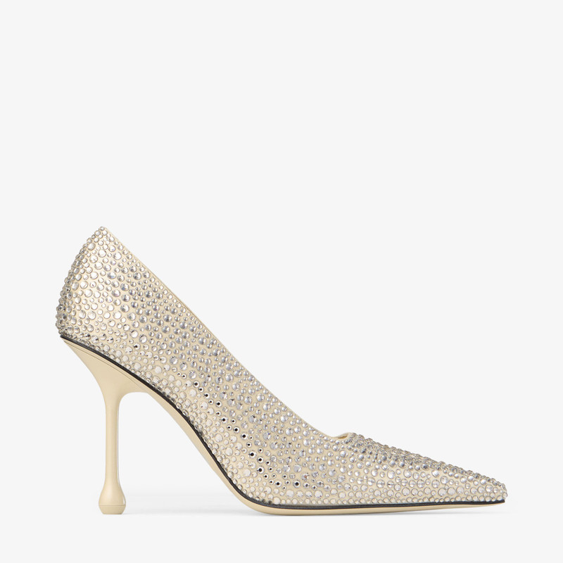 Ixia 95 Yellow Buttermilk Satin Rhinestones Pumps 1