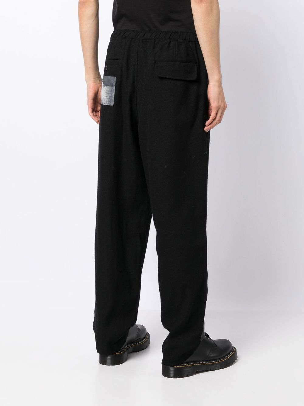 graphic-patch wool trousers - 4