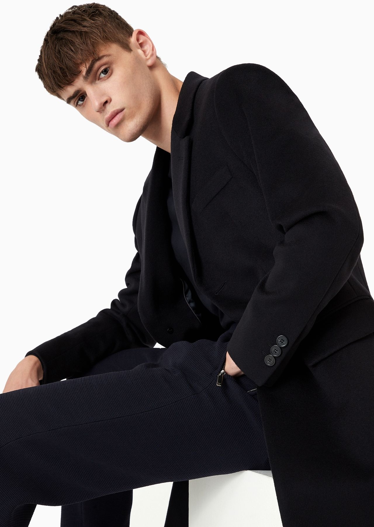 Coat with lapels in beaver cashmere - 5