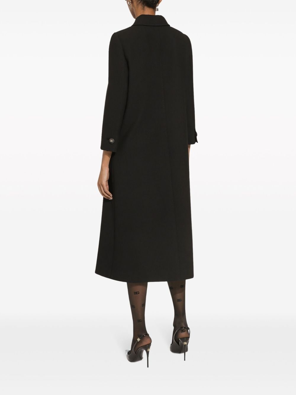 logo-button single-breasted coat - 4