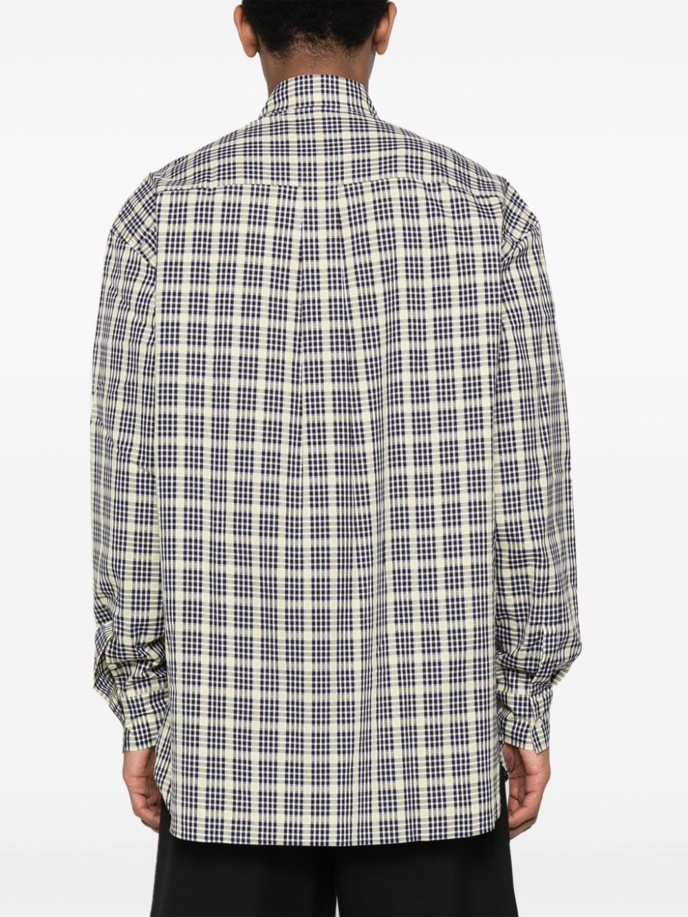 check-pattern cotton shirt - 4