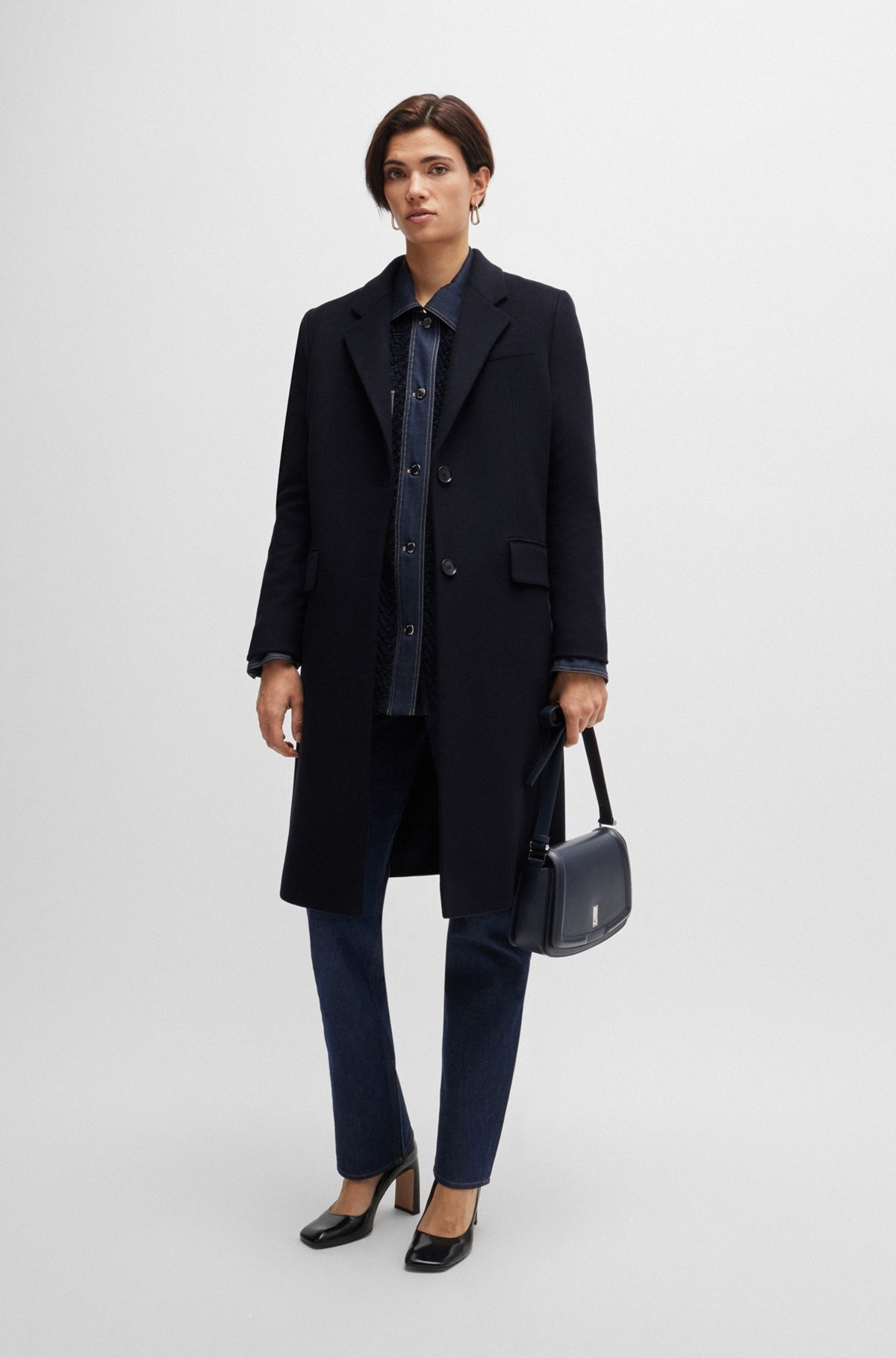 SLIM-FIT COAT IN WOOL AND CASHMERE - 3