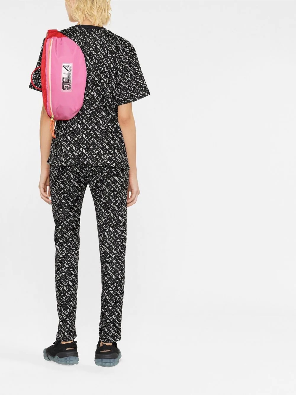 logo-print jersey trousers - 4
