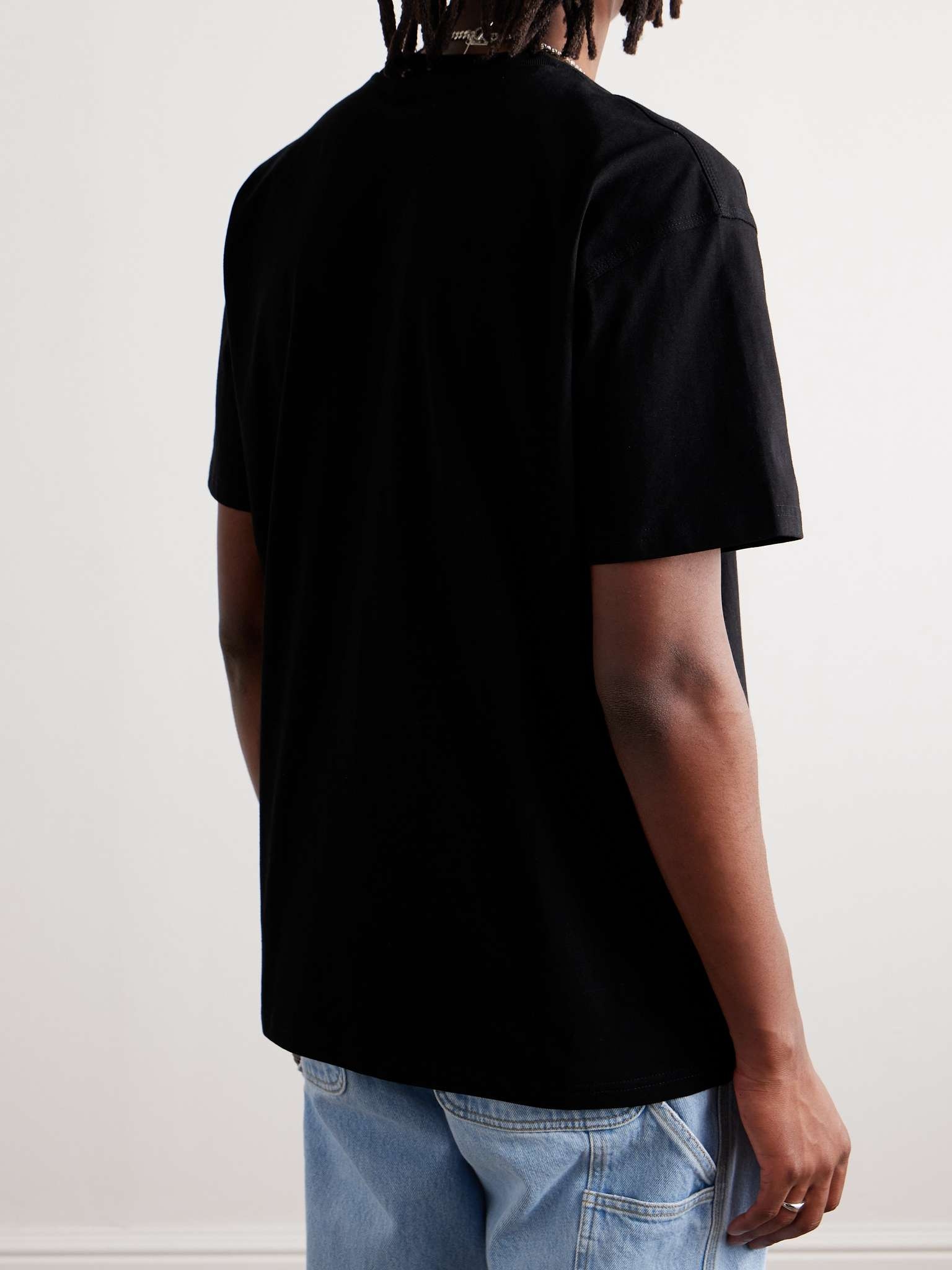 American Script Logo-Embroidered Organic Cotton-Jersey T-Shirt - 4