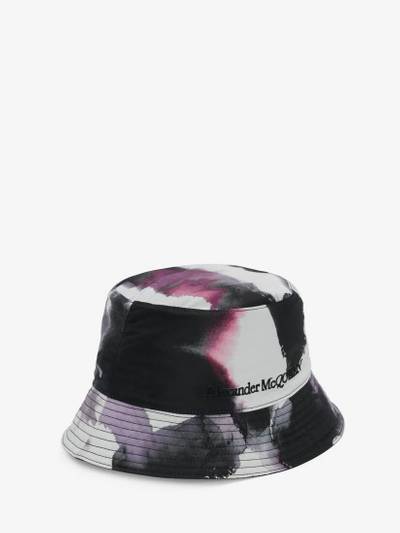 Alexander McQueen Women's Watercolour Graffiti Seal Logo Reversible Bucket Hat in Black/multicolour outlook