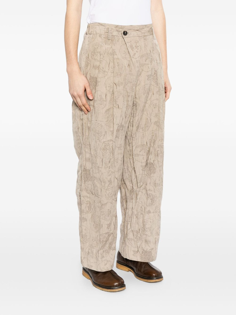 graphic-print pleated trousers 3