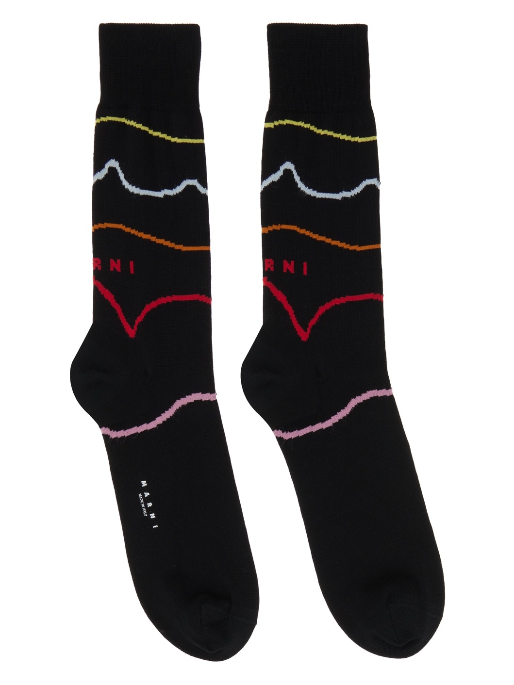 Black Jacquard Socks - 1