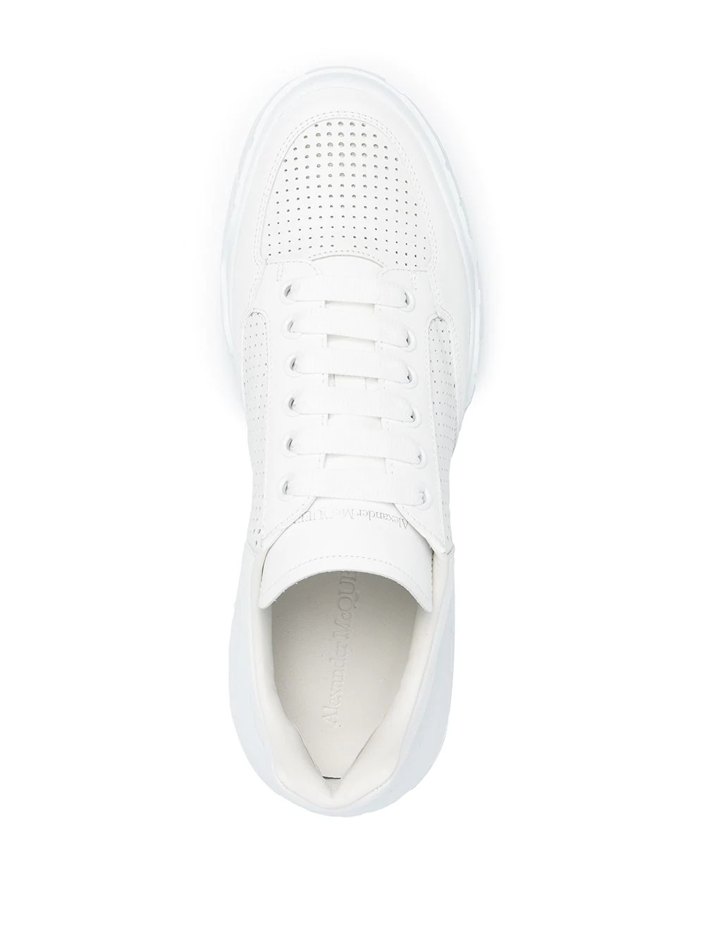 perforated leather sneakers - 4