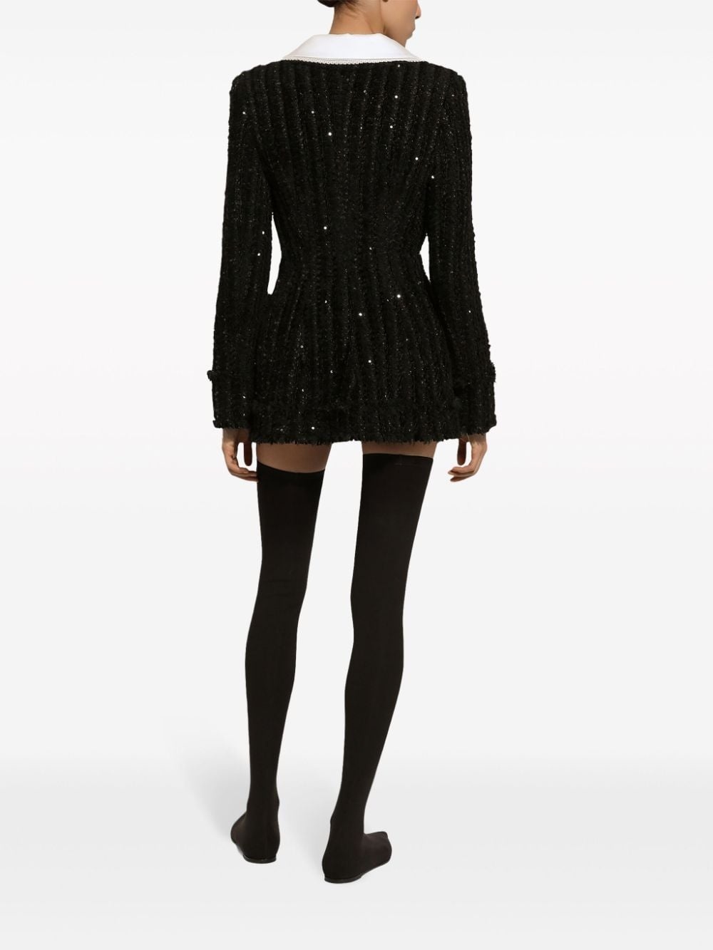 sequinned tweed jacket - 3