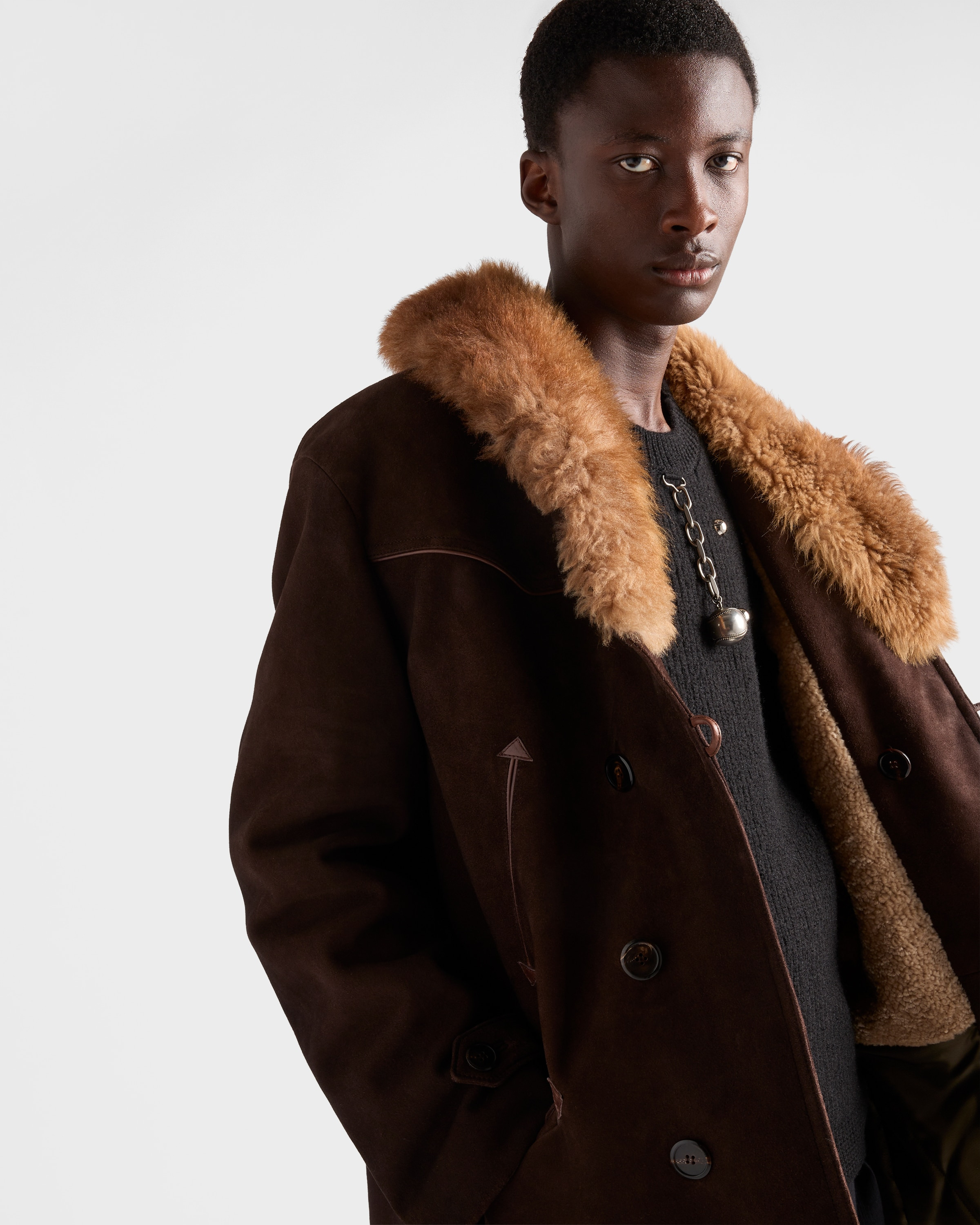 Suede and shearling jacket - 3