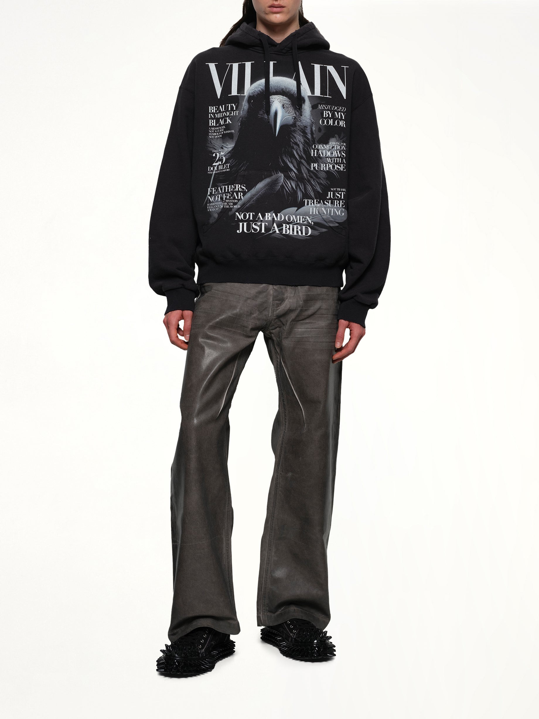 Villain Cover Print Hoodie in Black - 4