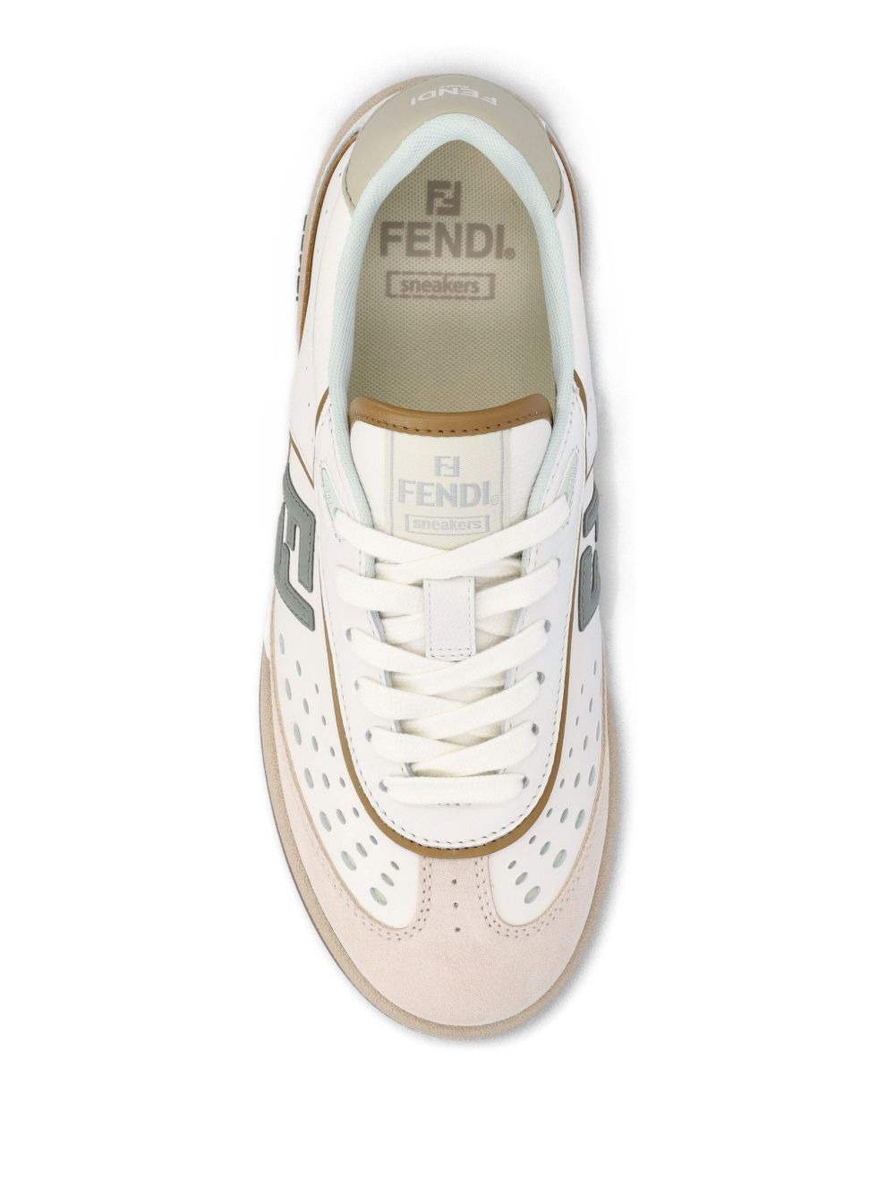 FF logo leather sneakers - 3