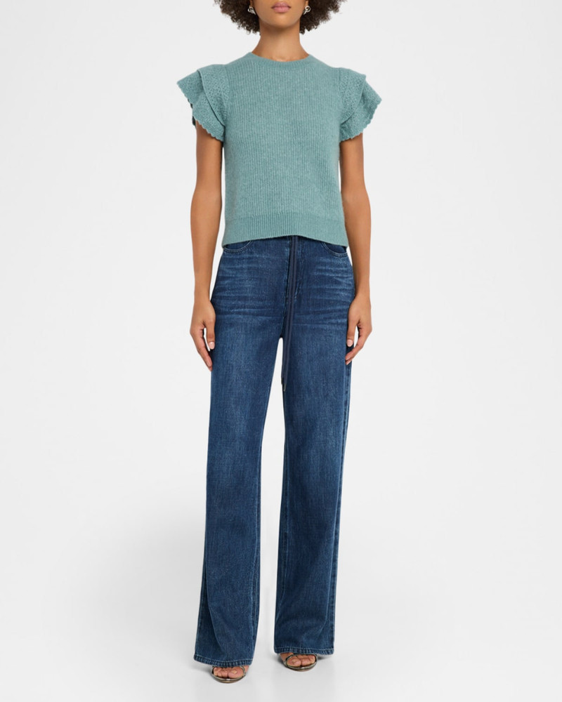 Rails Stasia Ruffled Short-Sleeve Sweater outlook