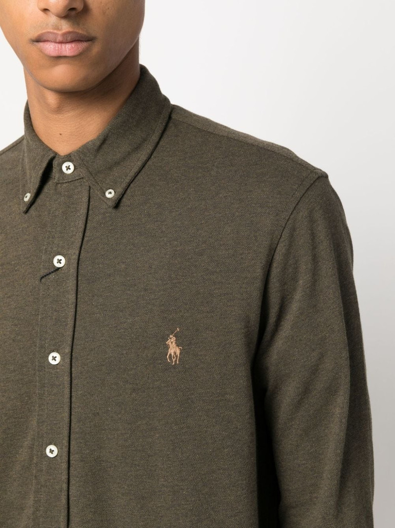 Horseferry-embroidered cotton shirt 5