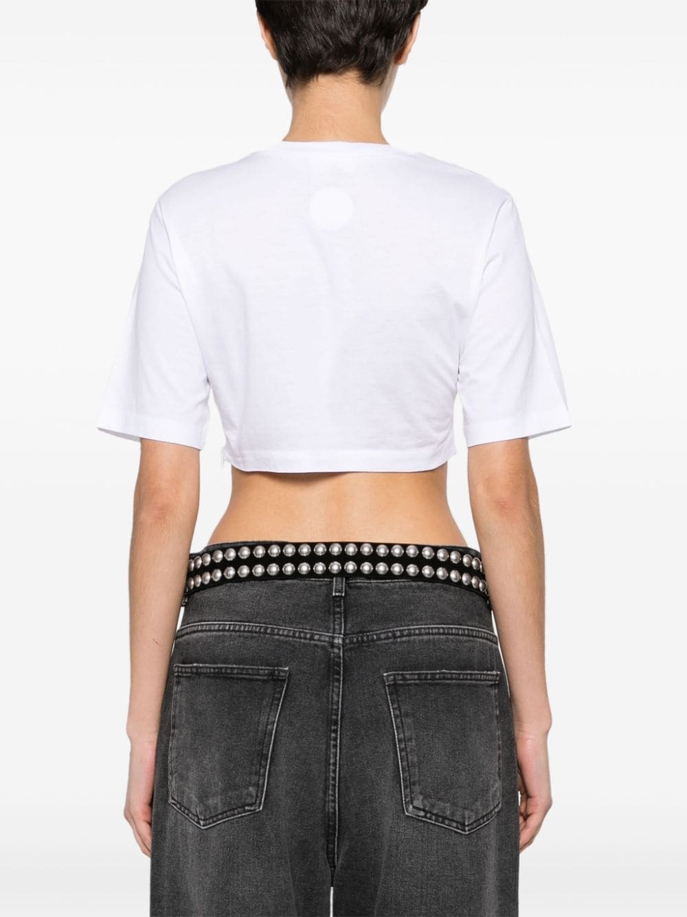 gathered cropped T-shirt - 4