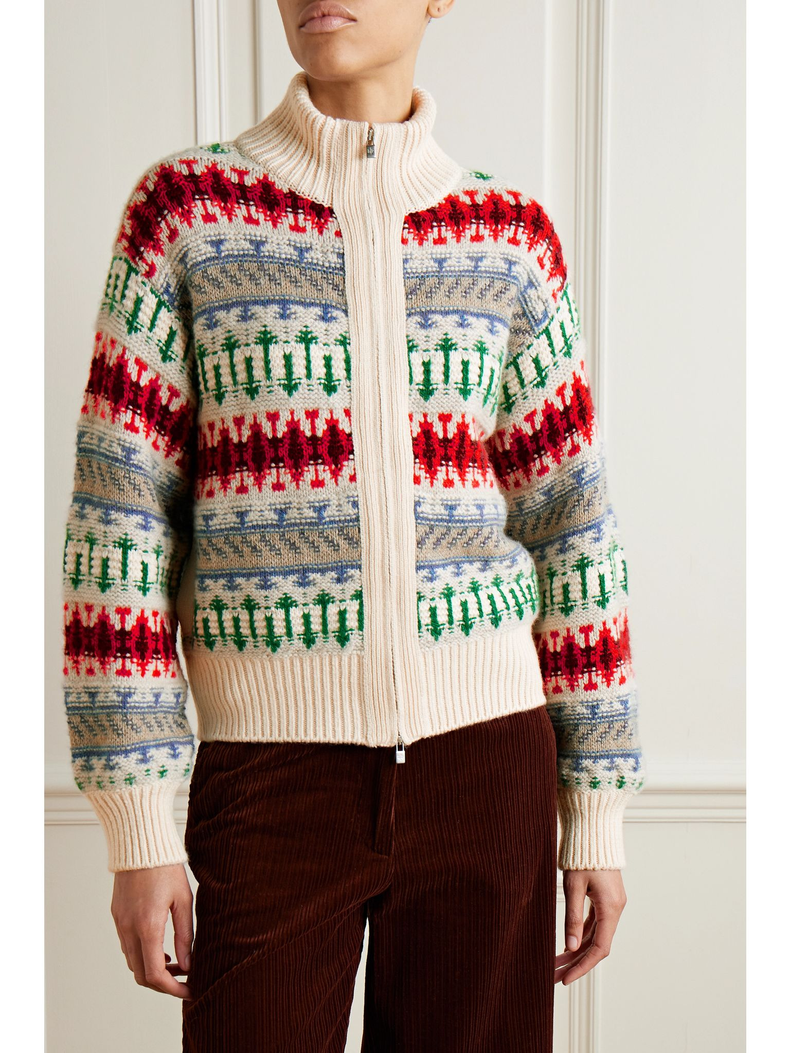 Holiday Noel jacquard-knit cashmere cardigan Multi - 3