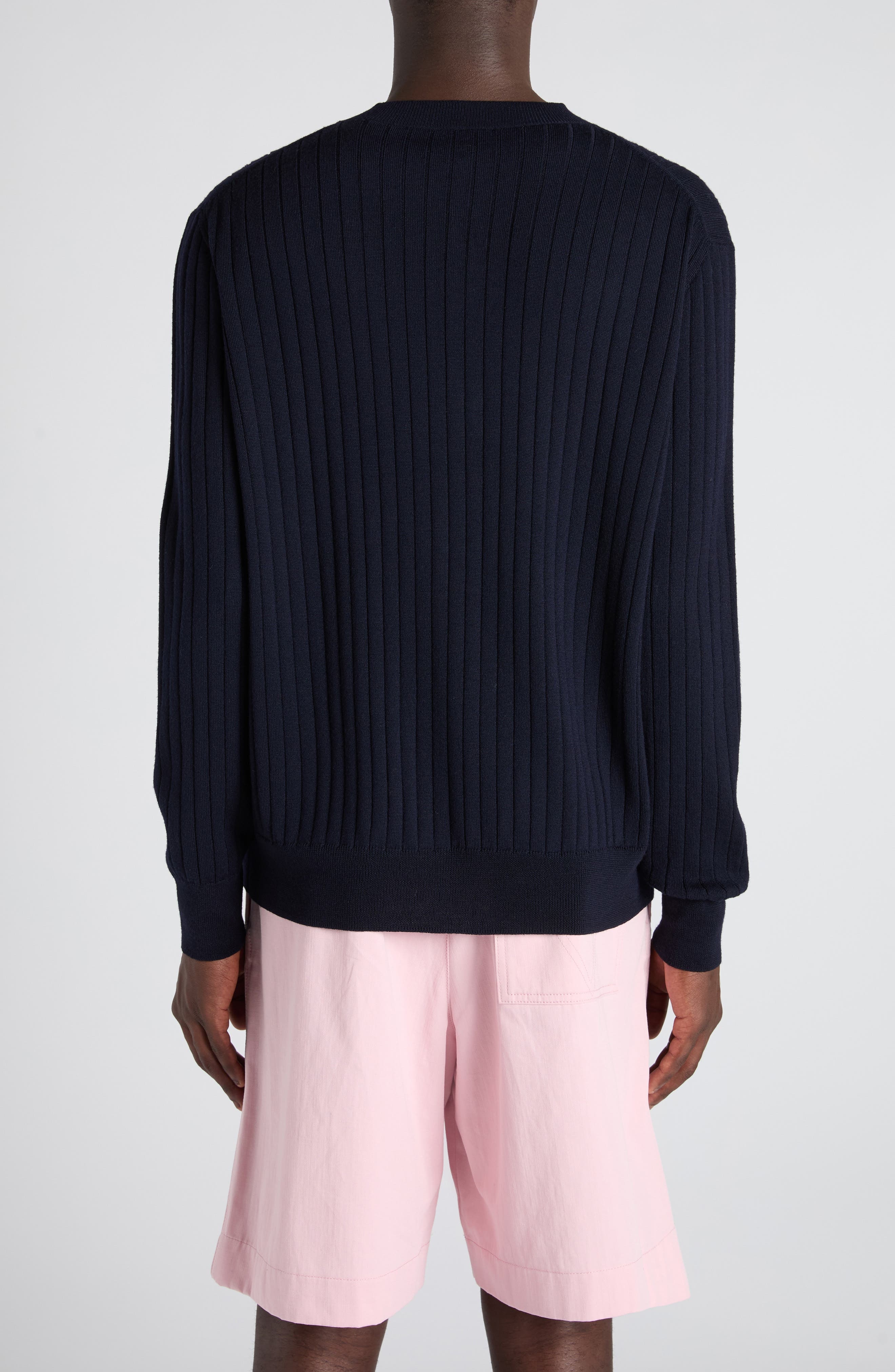 Bottega Veneta Rib Wool Cardigan in 4140 Abyss at Nordstrom - 3