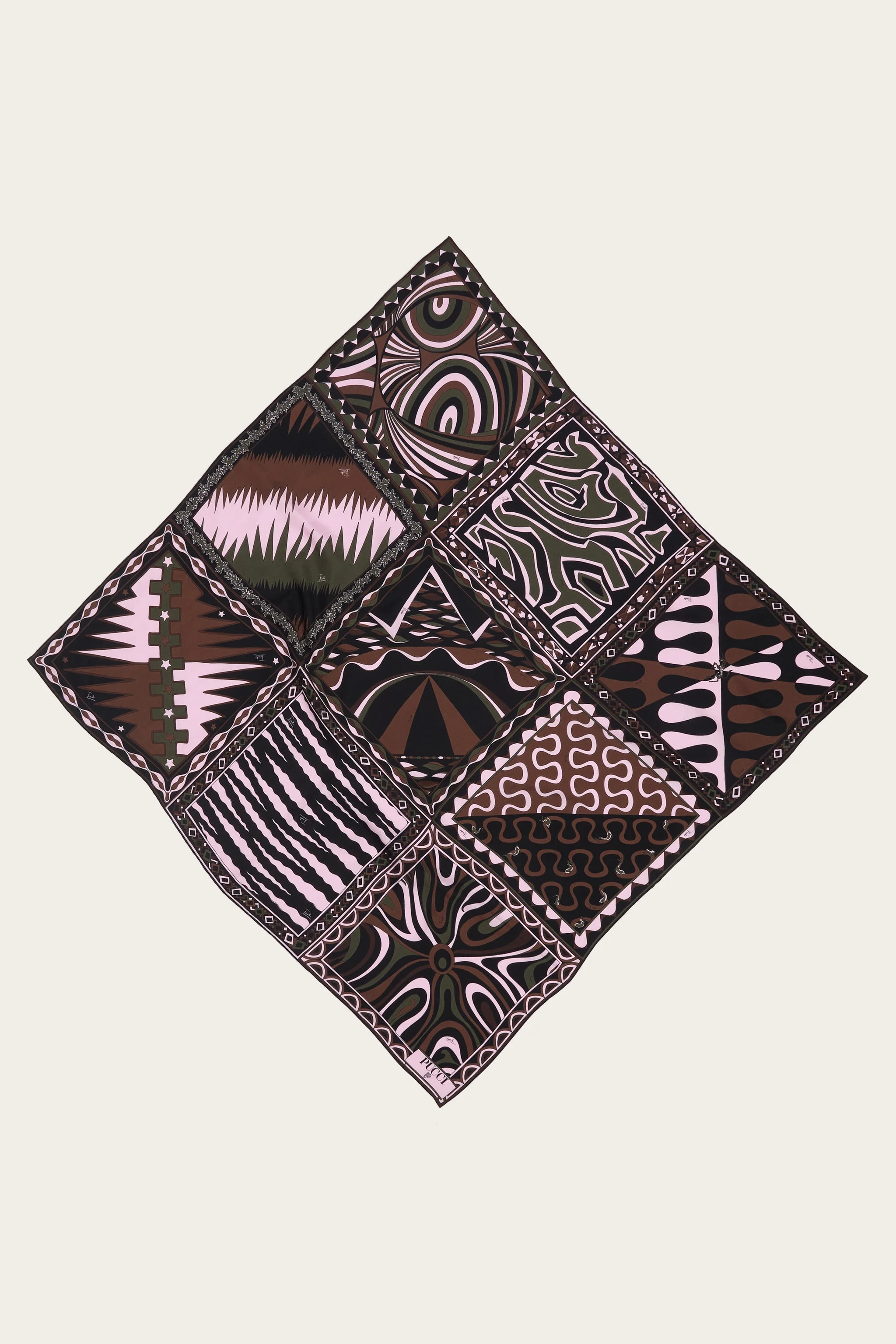 MIXED PRINT SILK SCARF - 1